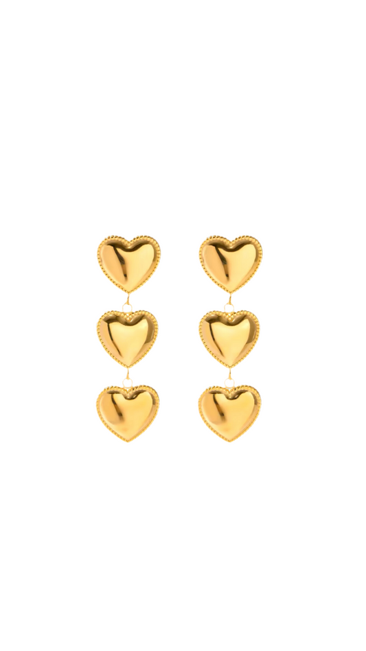 Gracie heart tiered earrings