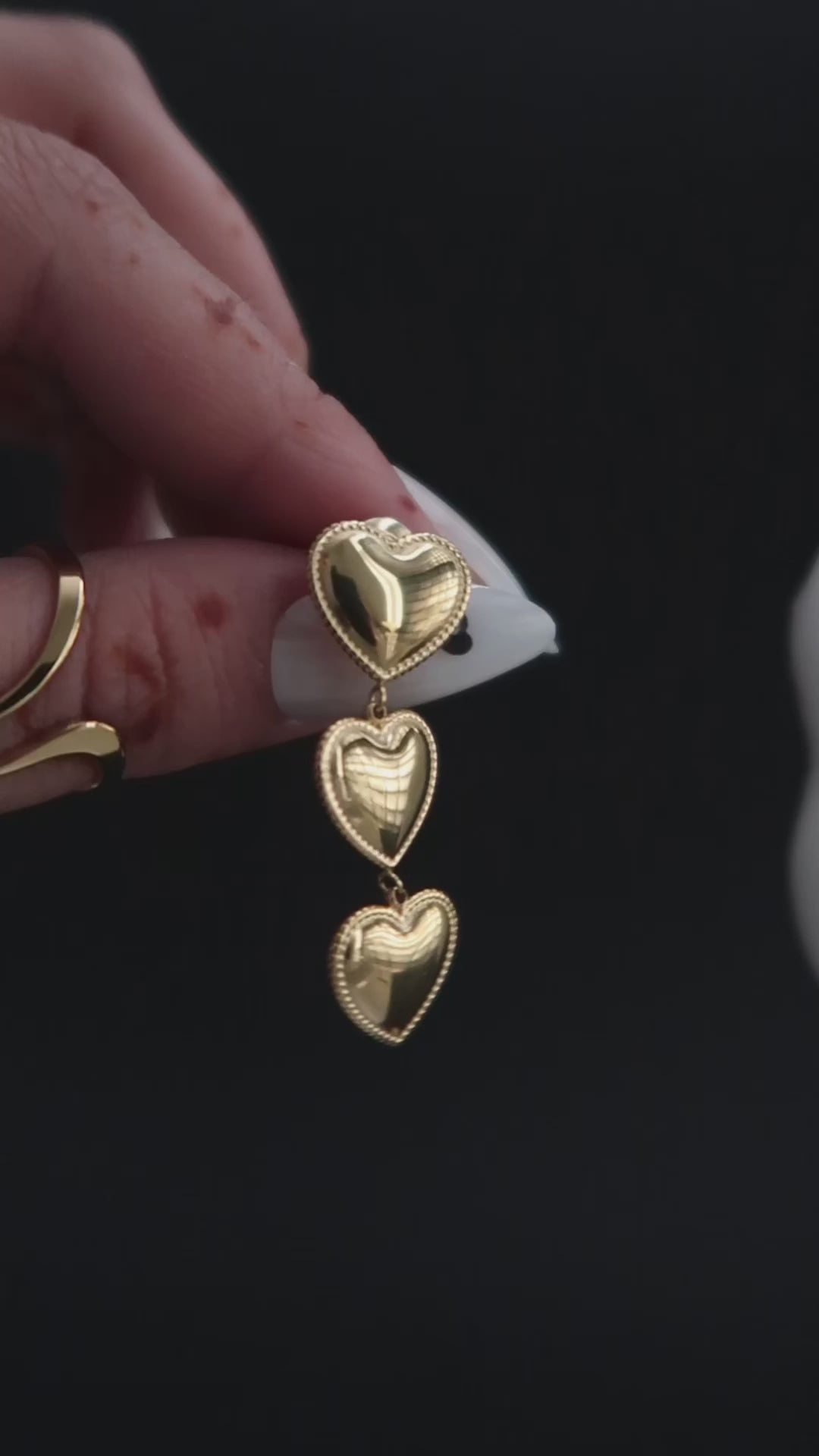 Gracie heart tiered earrings